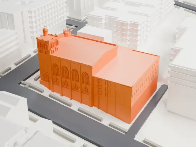 St. Elizabeth Church model, North view
