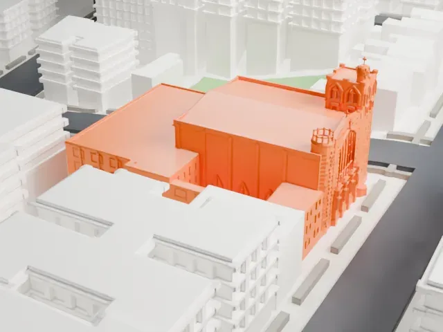 St. Elizabeth Church model, South view