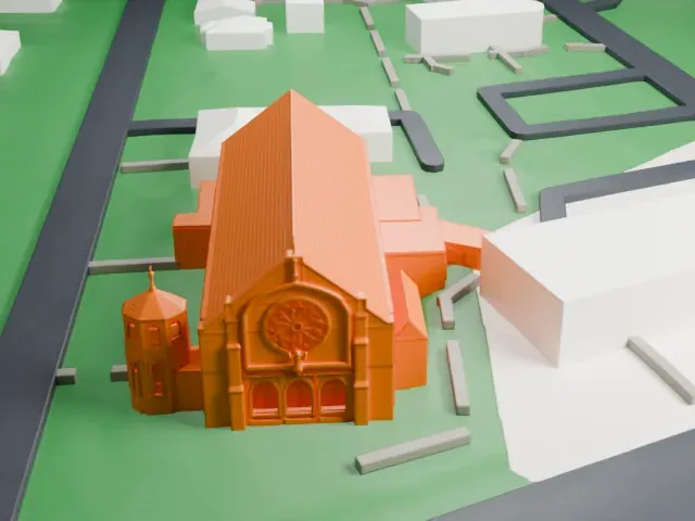 St. Francis of Assisi Cathedral, Metuchen model, West view