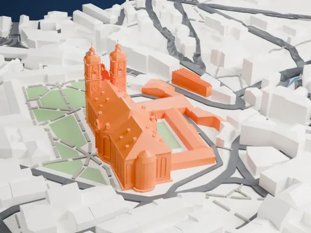 St. Gallen Cathedral model, West view