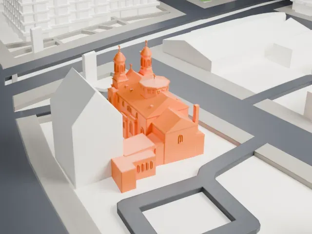 St. George Antiochian Orthodox Church model, North view