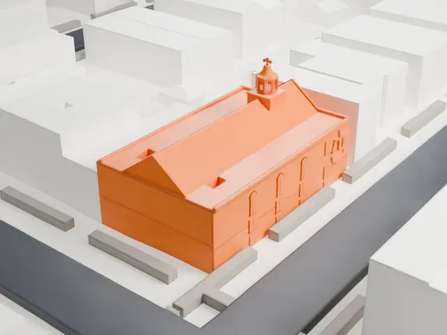 St. George Coptic Orthodox Church, Brooklyn model, West view