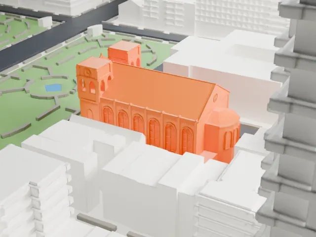 St. George's Episcopal Church model, North view