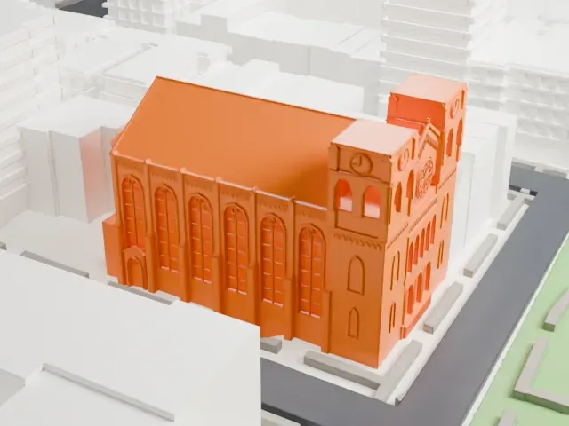 St. George's Episcopal Church model, South view