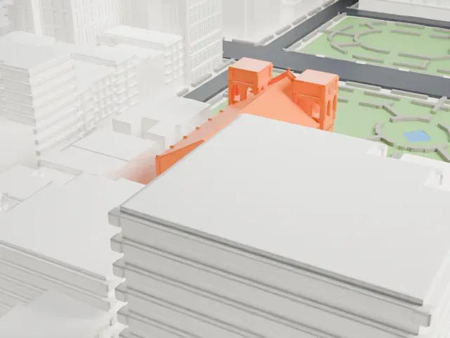 St. George's Episcopal Church model, West view