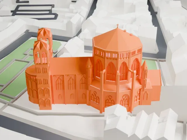 St. Gereon's Basilica model, North view