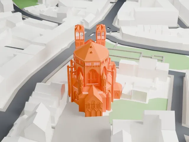 St. Gereon's Basilica model, West view