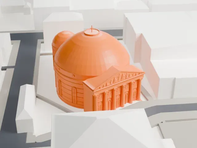 St. Hedwig's Cathedral model, North view