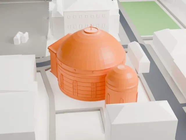 St. Hedwig's Cathedral model, South view