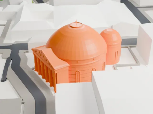 St. Hedwig's Cathedral model, West view