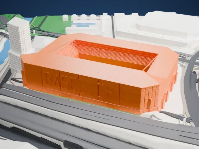 St. Jakob-Park model, North view