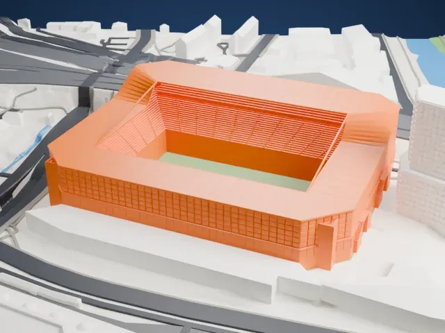 St. Jakob-Park model, South view