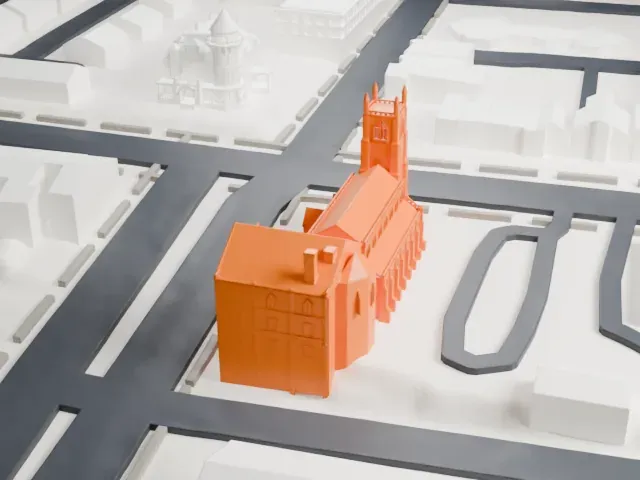 St. James' A. M. E. Church, Newark model, East view