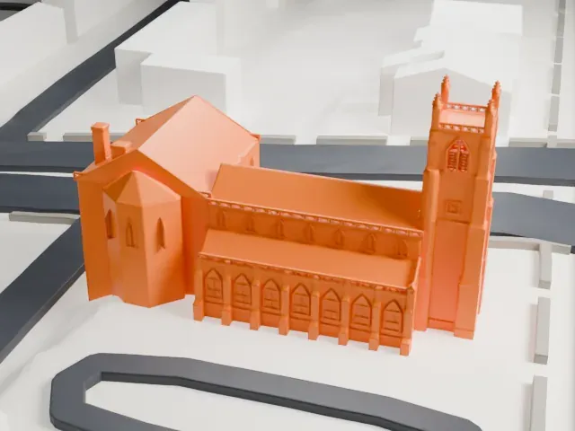 St. James' A. M. E. Church, Newark model, North view