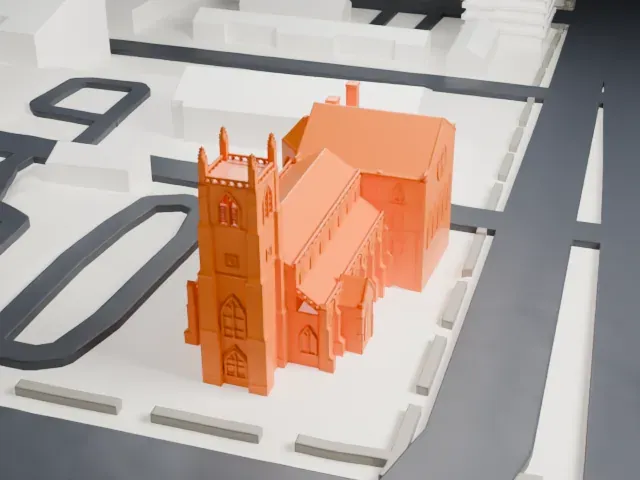 St. James' A. M. E. Church, Newark model, West view