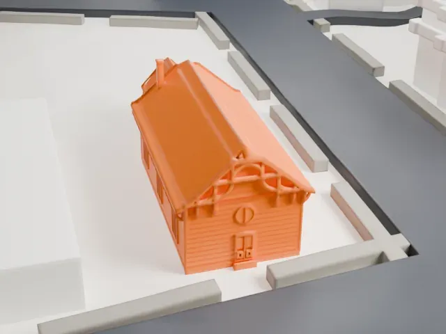 St. James Church, Queens model, East view