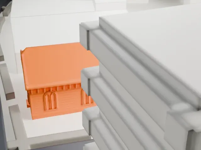 St. James Church, Queens model, North view