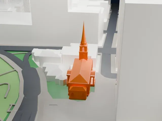 St James' Church, Sydney model, East view