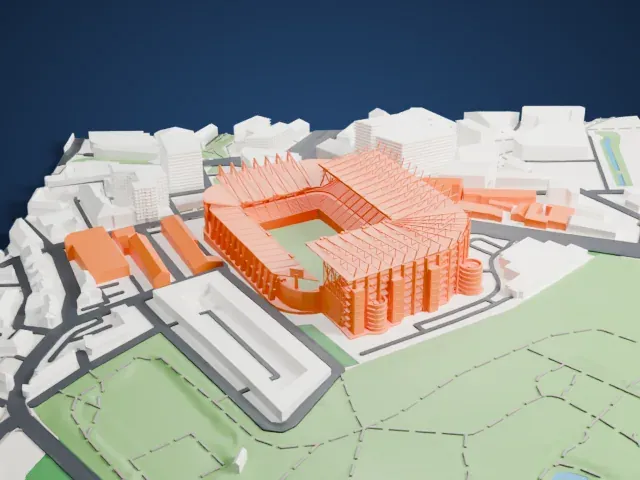 St James' Park model, North view