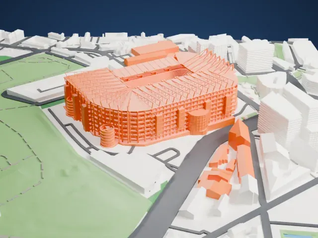 St James' Park model, West view
