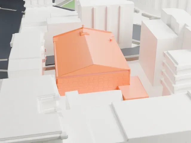 St. James Roman Catholic Church model, East view