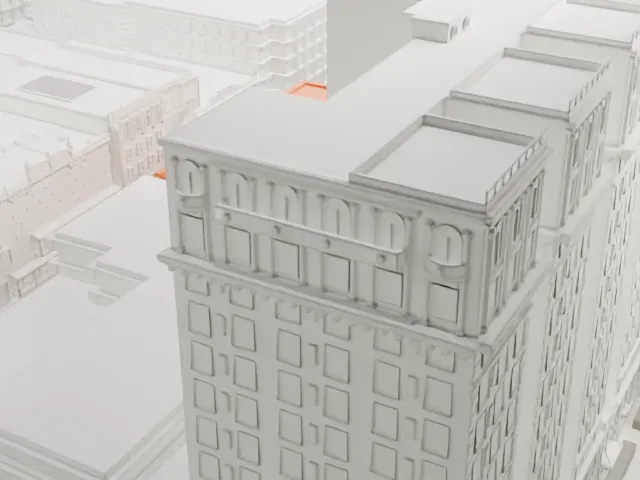 St. James Theatre model, West view