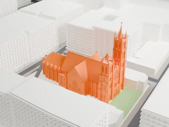 St. James United Church model, South view