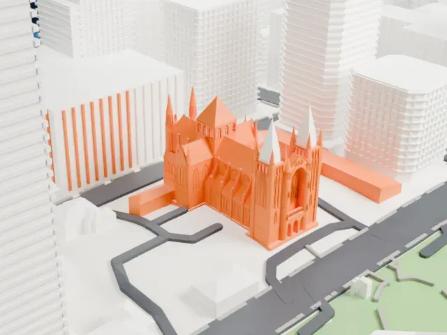St John's Cathedral (Brisbane) model, North view