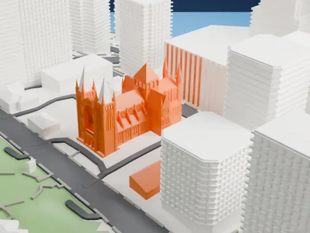 St John's Cathedral (Brisbane) model, West view