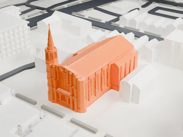 St. John's Church, Bronx model, East view