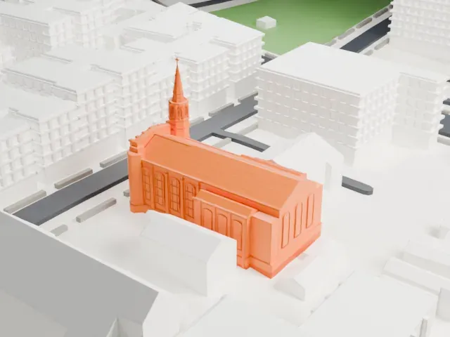 St. John's Church, Bronx model, North view