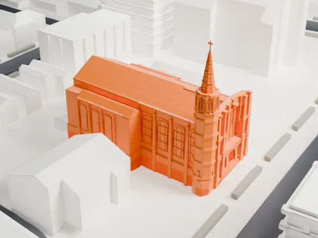 St. John's Church, Bronx model, South view