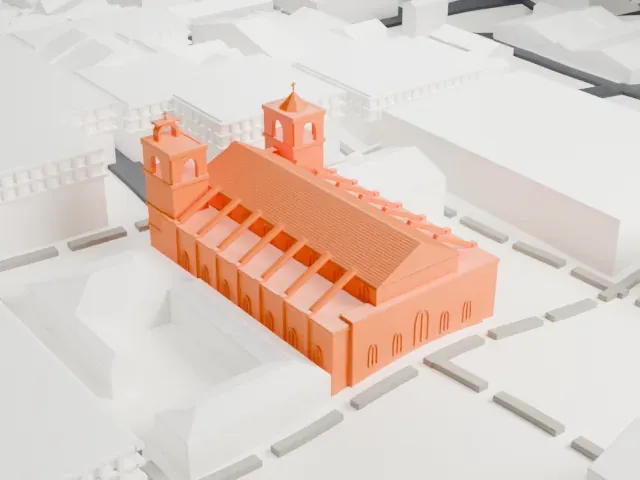 St John's Co-Cathedral model, East view