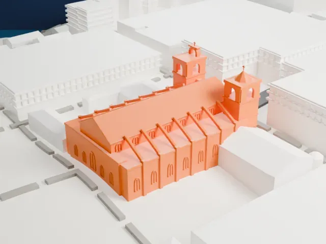 St John's Co-Cathedral model, North view
