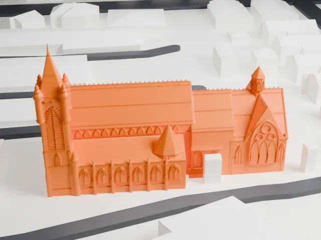 St. John's Episcopal Church, Bridgeport model, East view