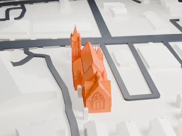 St. John's Episcopal Church, Bridgeport model, North view