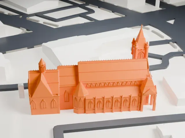St. John's Episcopal Church, Bridgeport model, West view