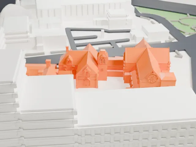 St. John's Protestant Episcopal Church, Stamford model, West view
