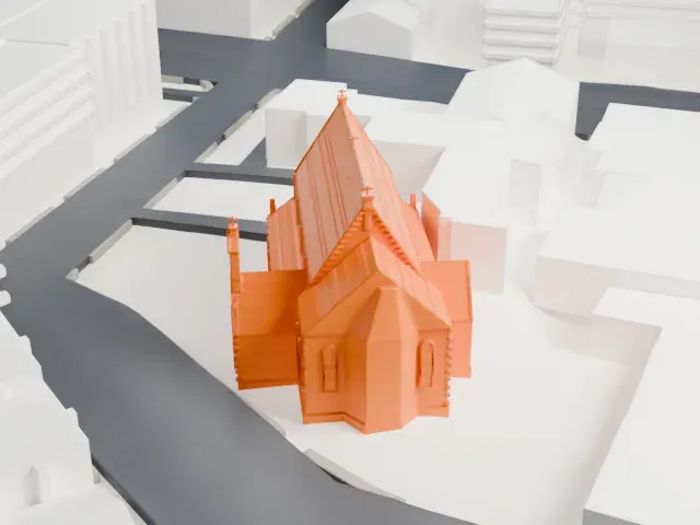 St. John's Protestant Episcopal Church, Yonkers model, East view