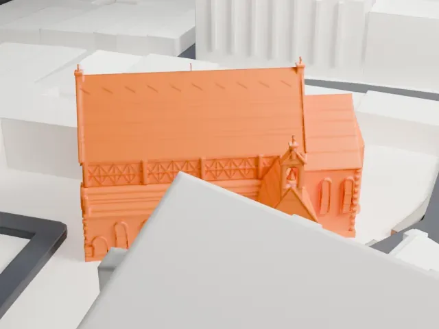 St. John's Protestant Episcopal Church, Yonkers model, South view