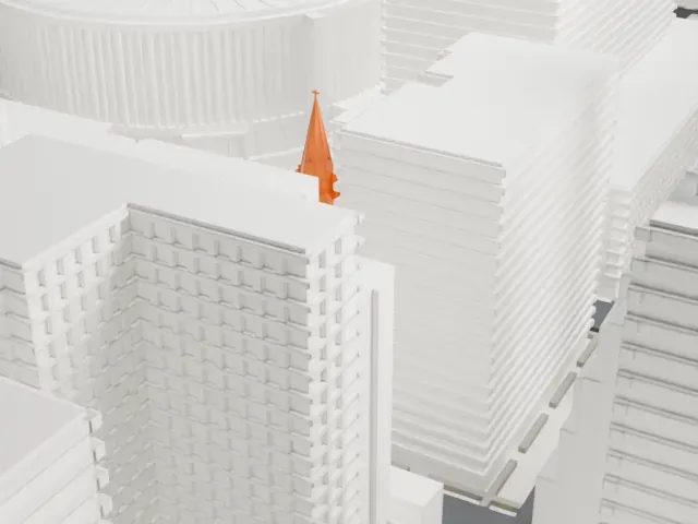 St. John the Baptist Church model, South view