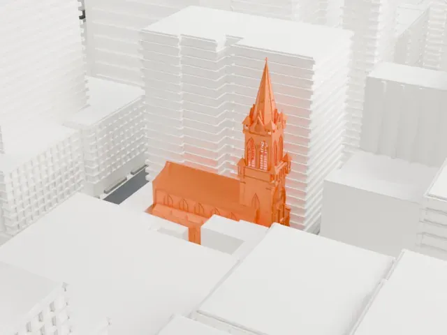 St. John the Baptist Church model, West view
