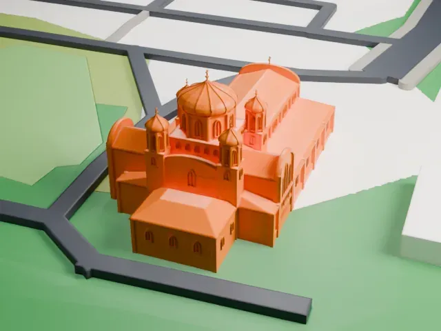 St. John the Baptist Ukrainian Catholic National Shrine model, East view