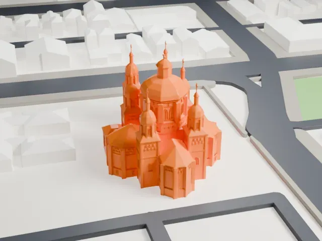 St. Josaphat Cathedral model, East view