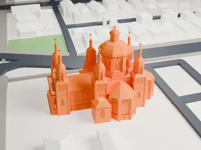 St. Josaphat Cathedral model, South view