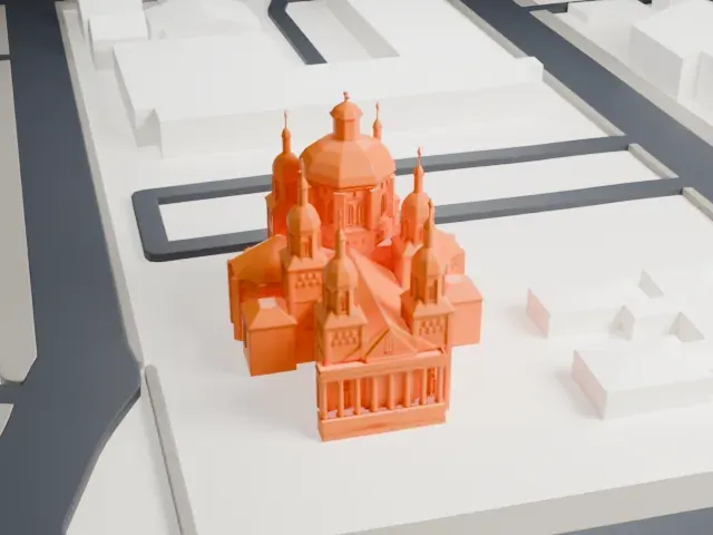St. Josaphat Cathedral model, West view
