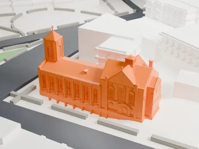 St. Joseph of the Holy Family Church model, East view