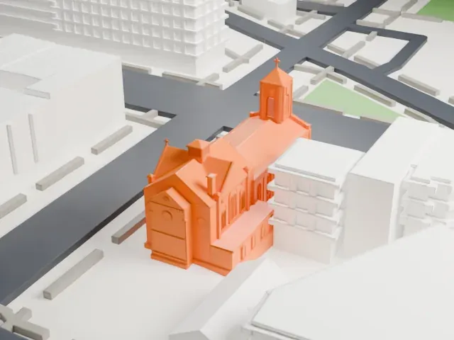 St. Joseph of the Holy Family Church model, North view