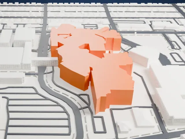 St. Joseph's Hospital and Medical Center model, North view