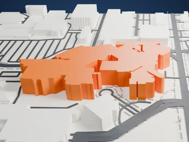 St. Joseph's Hospital and Medical Center model, West view